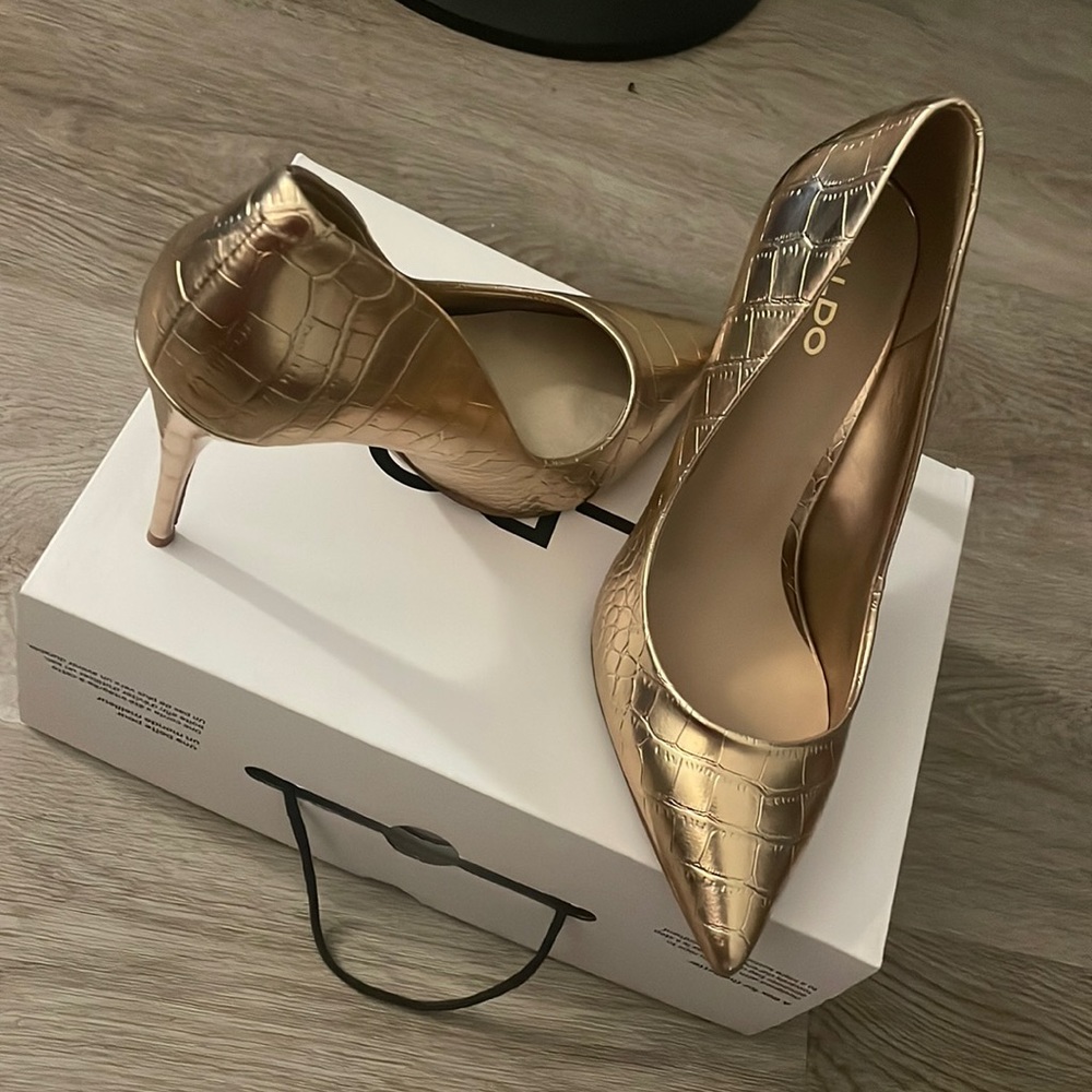 Gold Aldo shoes